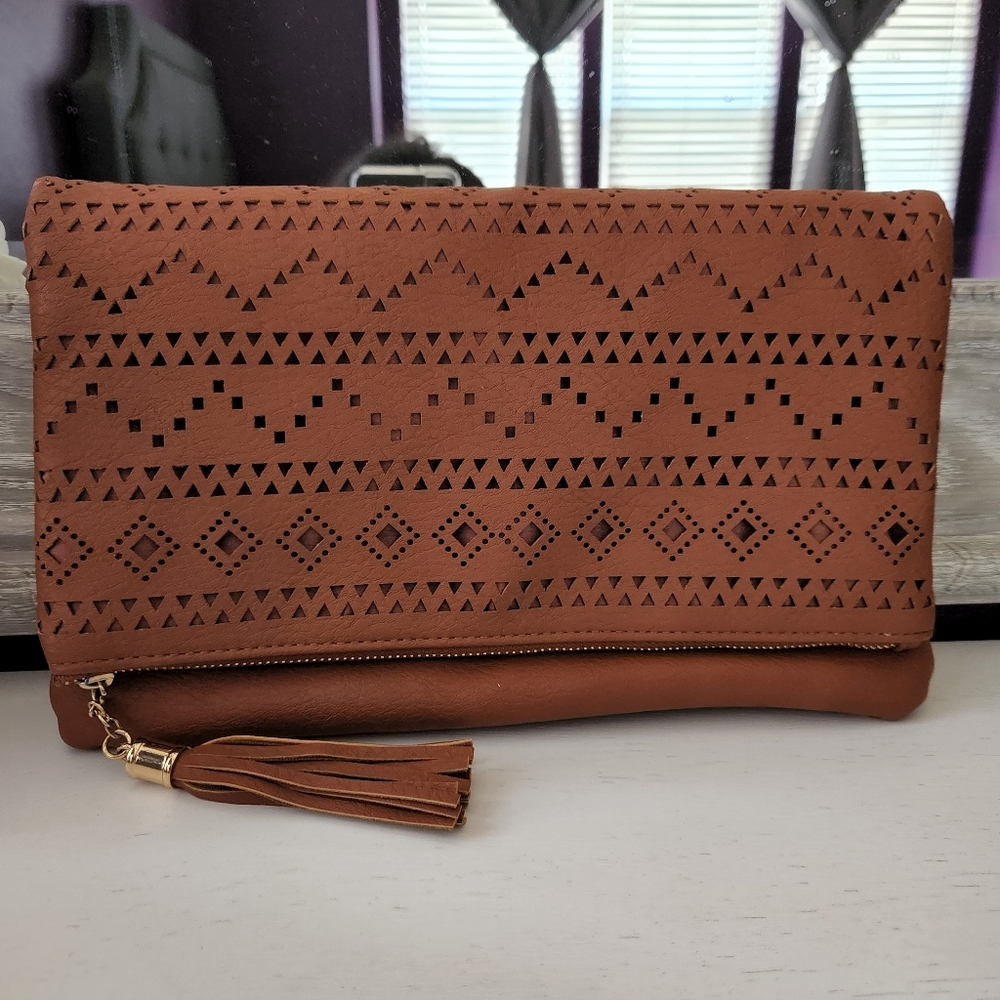 Torrid Brown Crossbody Gold Chain Purse